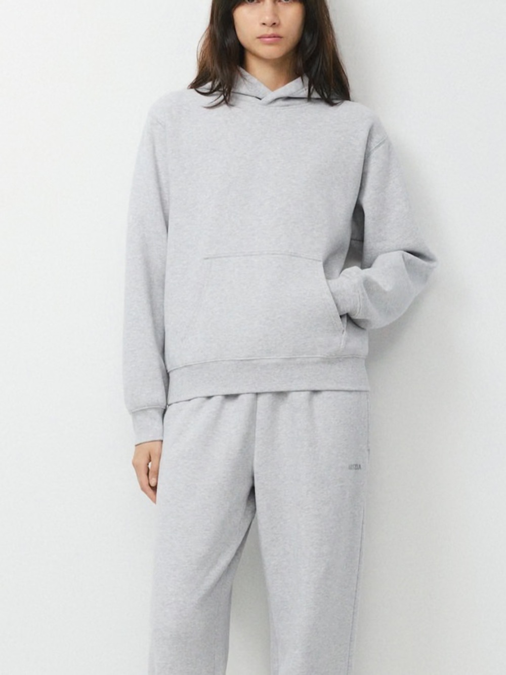 Aritzia Cozy Sweatfleece Perfect Hoodie Heather Chrome Grey Sweater Large